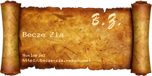 Becze Zia névjegykártya
